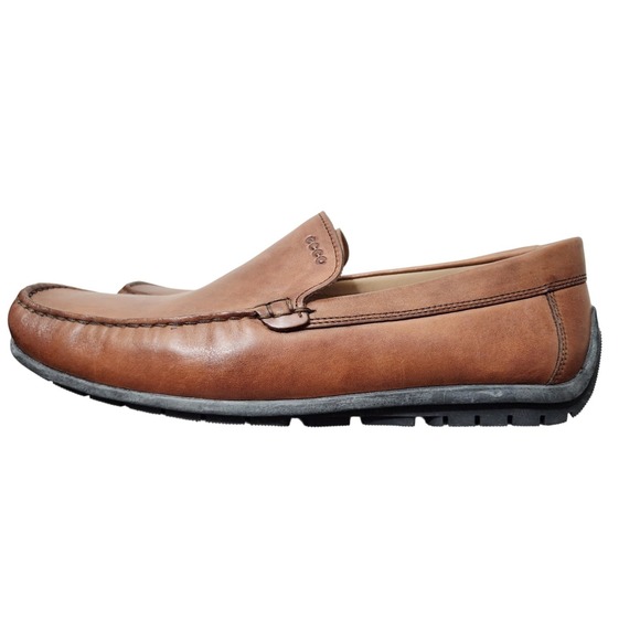 Ecco - Leather Loafers Slip on Driving Moccasin, Brown US 11-11.5 Mens main image 7